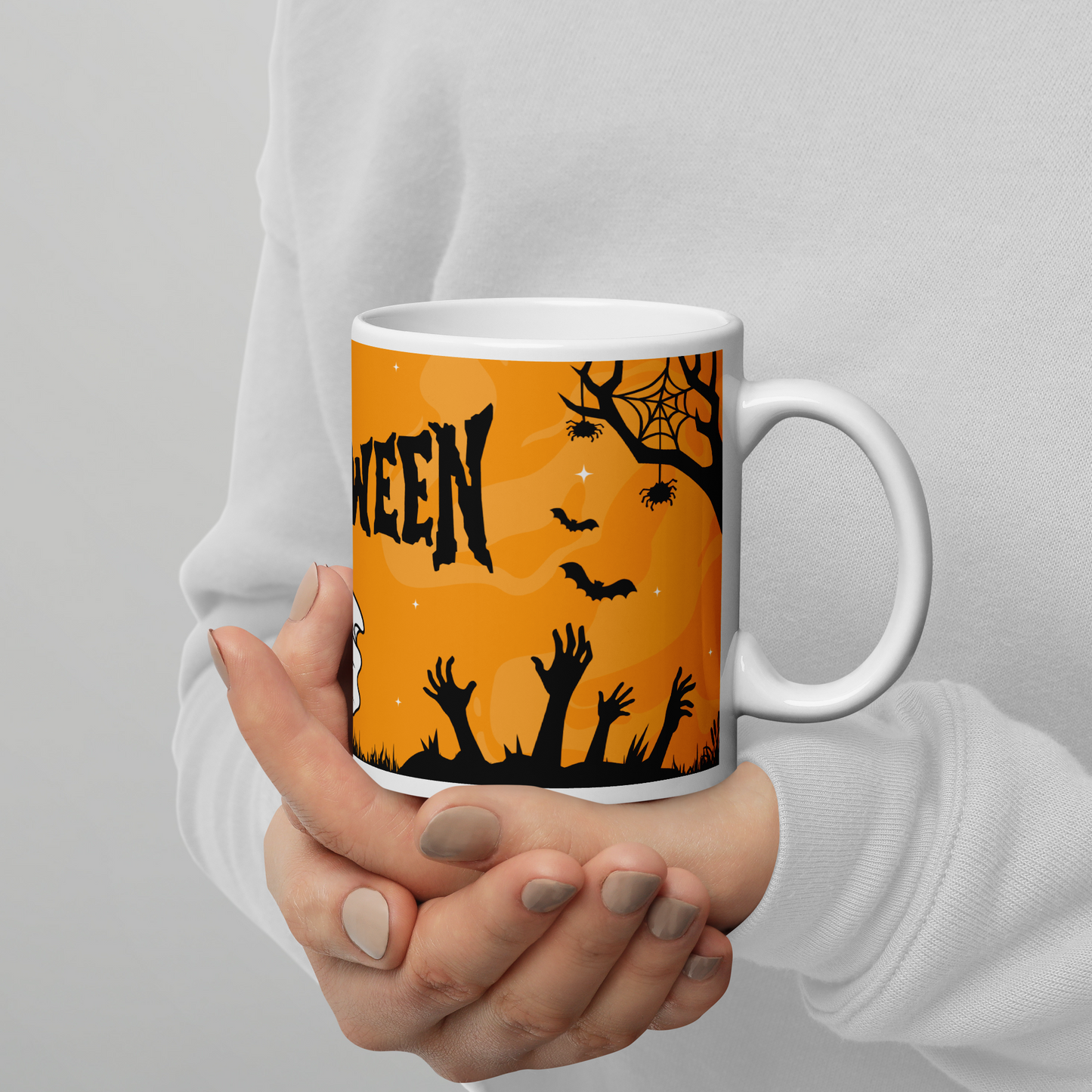Mug Cimetière Halloween couleur orange - Décoration Effrayante | Atelier MNP