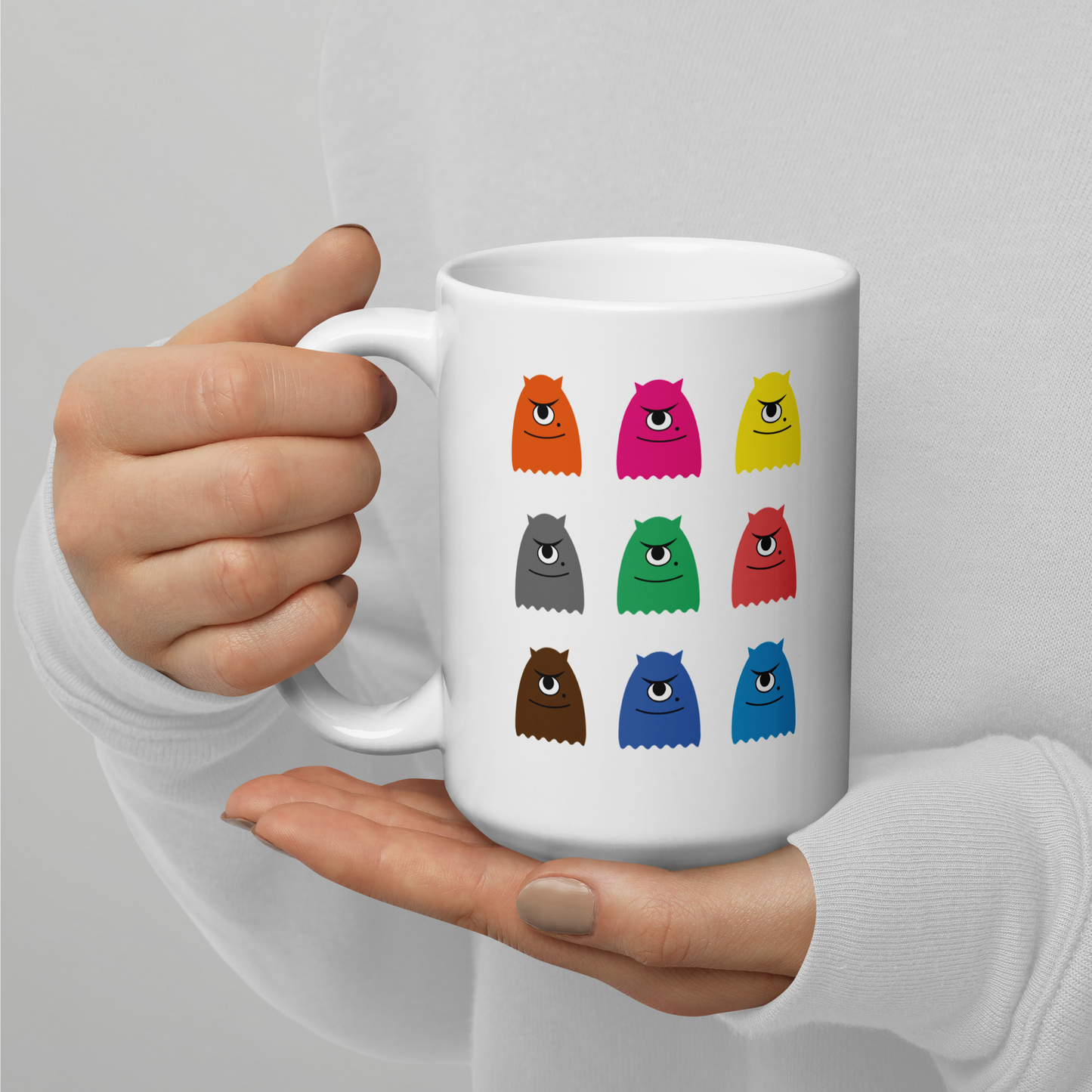 Petits Monstres en Mission : L’Invasion Colorée de la Normandie » (Grand mug de 15 oz)