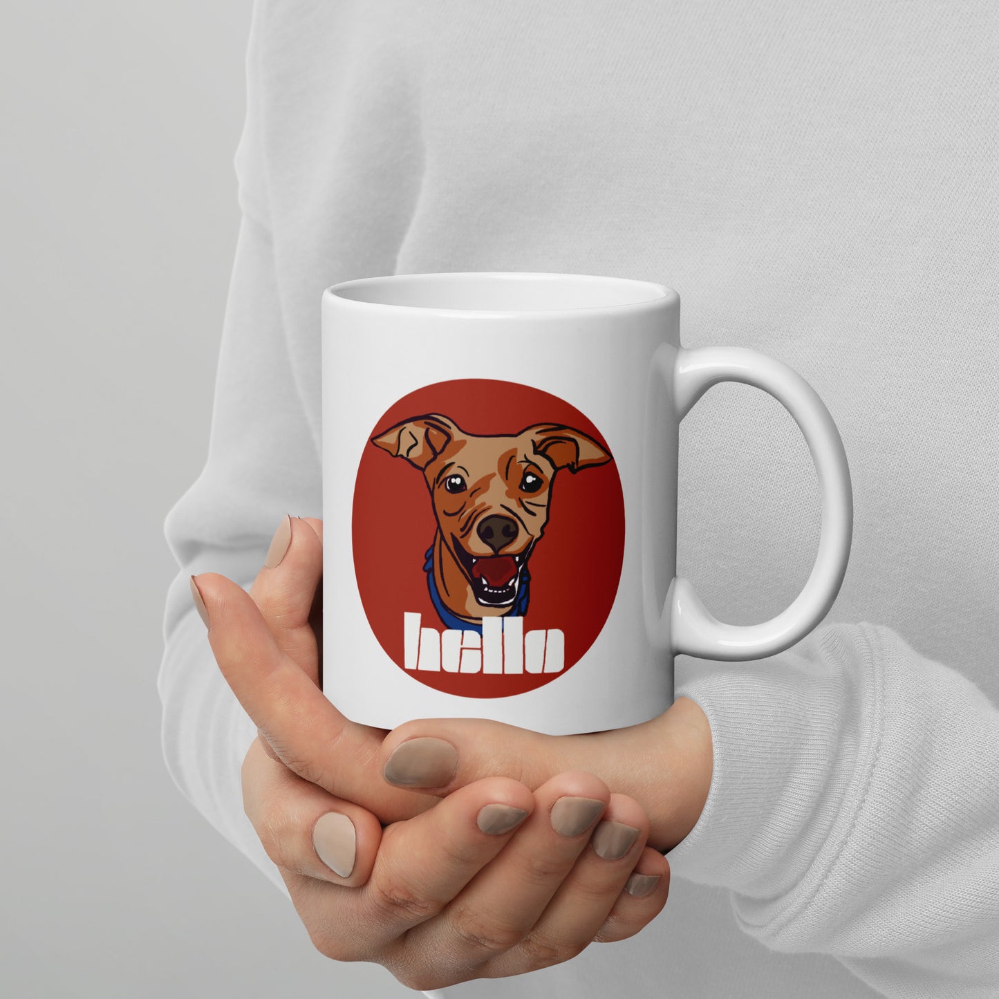 Mug Chien Hello - Mug Personnalisé Chien Mignon 10 - Atelier MNP