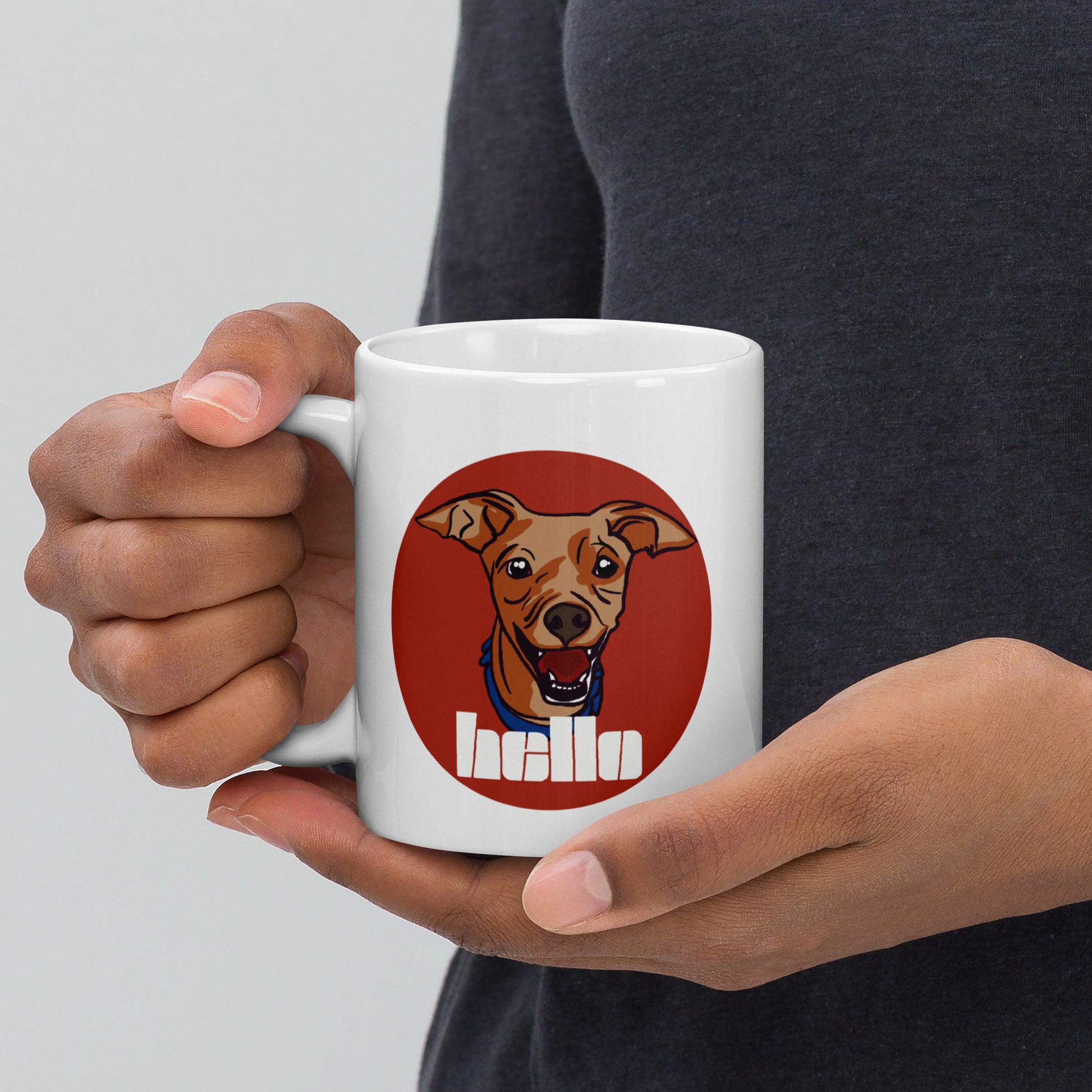 Mug Chien Hello - Mug Personnalisé Chien Mignon  - Atelier MNP