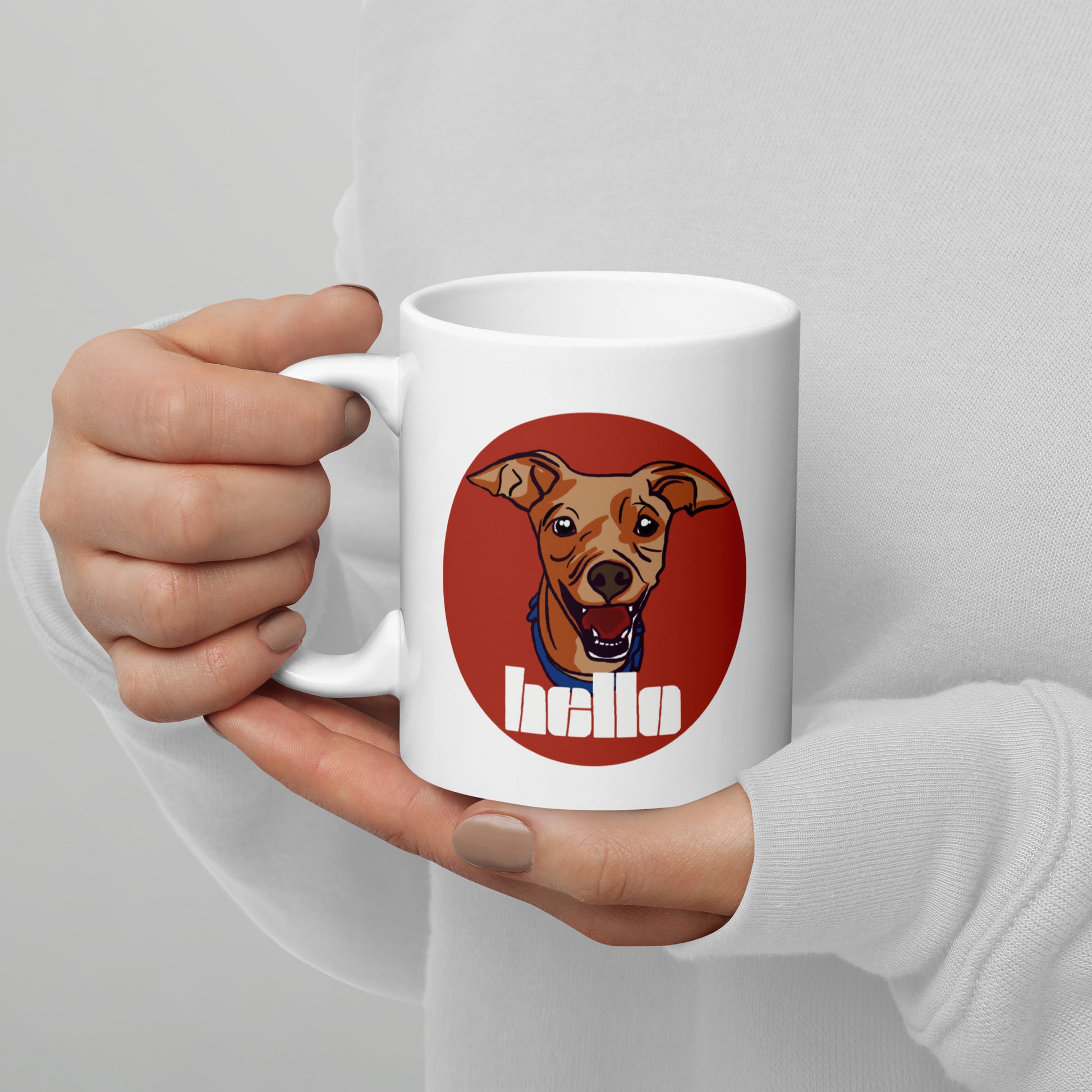 Mug Chien Hello - Mug Personnalisé Chien Mignon 8 - Atelier MNP