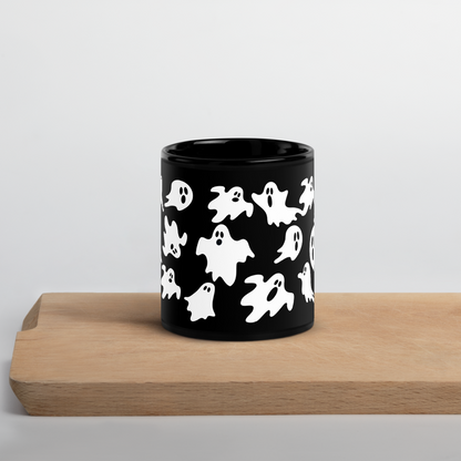 Mug Halloween Fantômes Effrayants - Noir Premium 350ml
