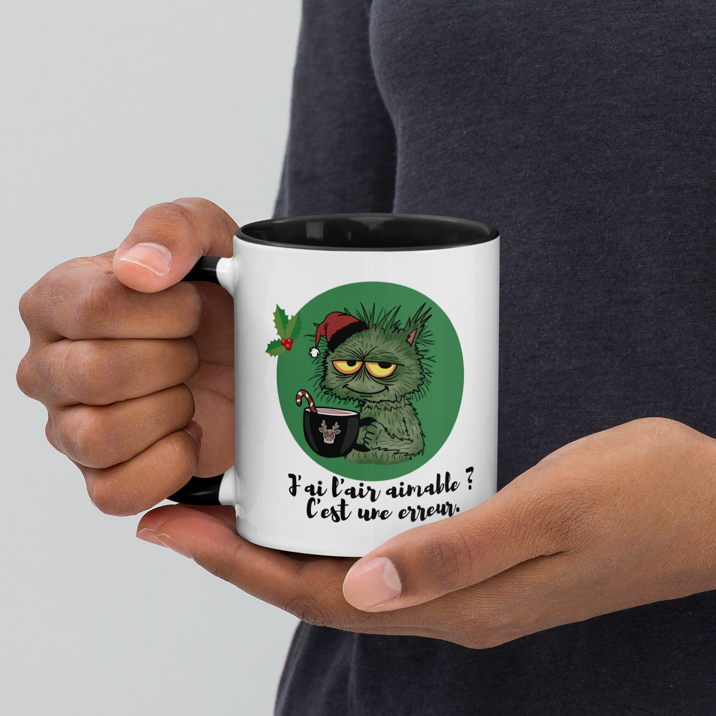 Mug Humour Grincheux – “J’ai l’air aimable ? C’est une erreur.” – Cadeau Noël Original