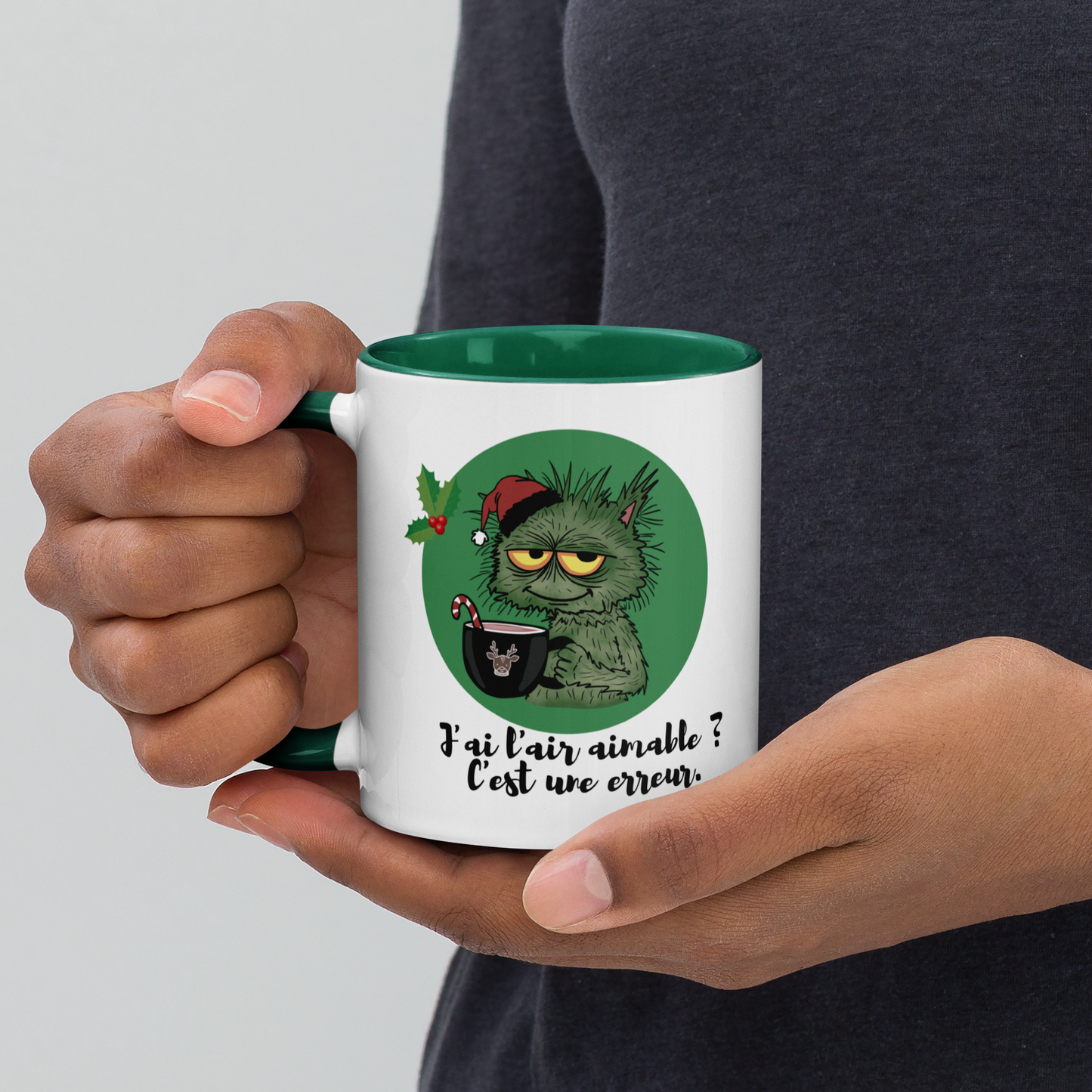 Mug Humour Grincheux – “J’ai l’air aimable ? C’est une erreur.” – Cadeau Noël Original