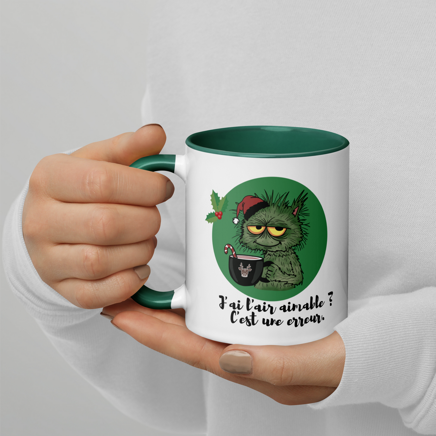 Mug Humour Grincheux – “J’ai l’air aimable ? C’est une erreur.” – Cadeau Noël Original