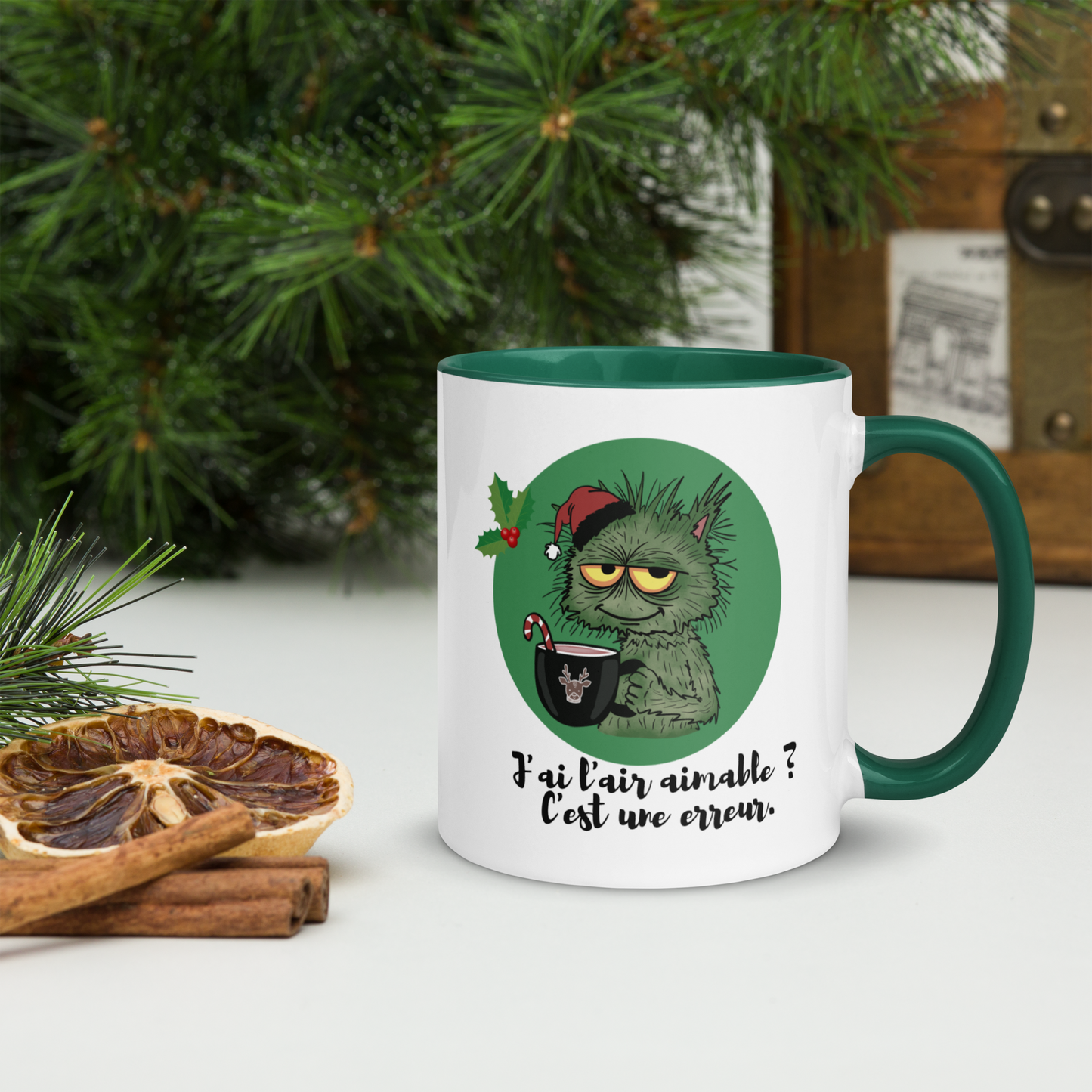 Mug Humour Grincheux – “J’ai l’air aimable ? C’est une erreur.” – Cadeau Noël Original