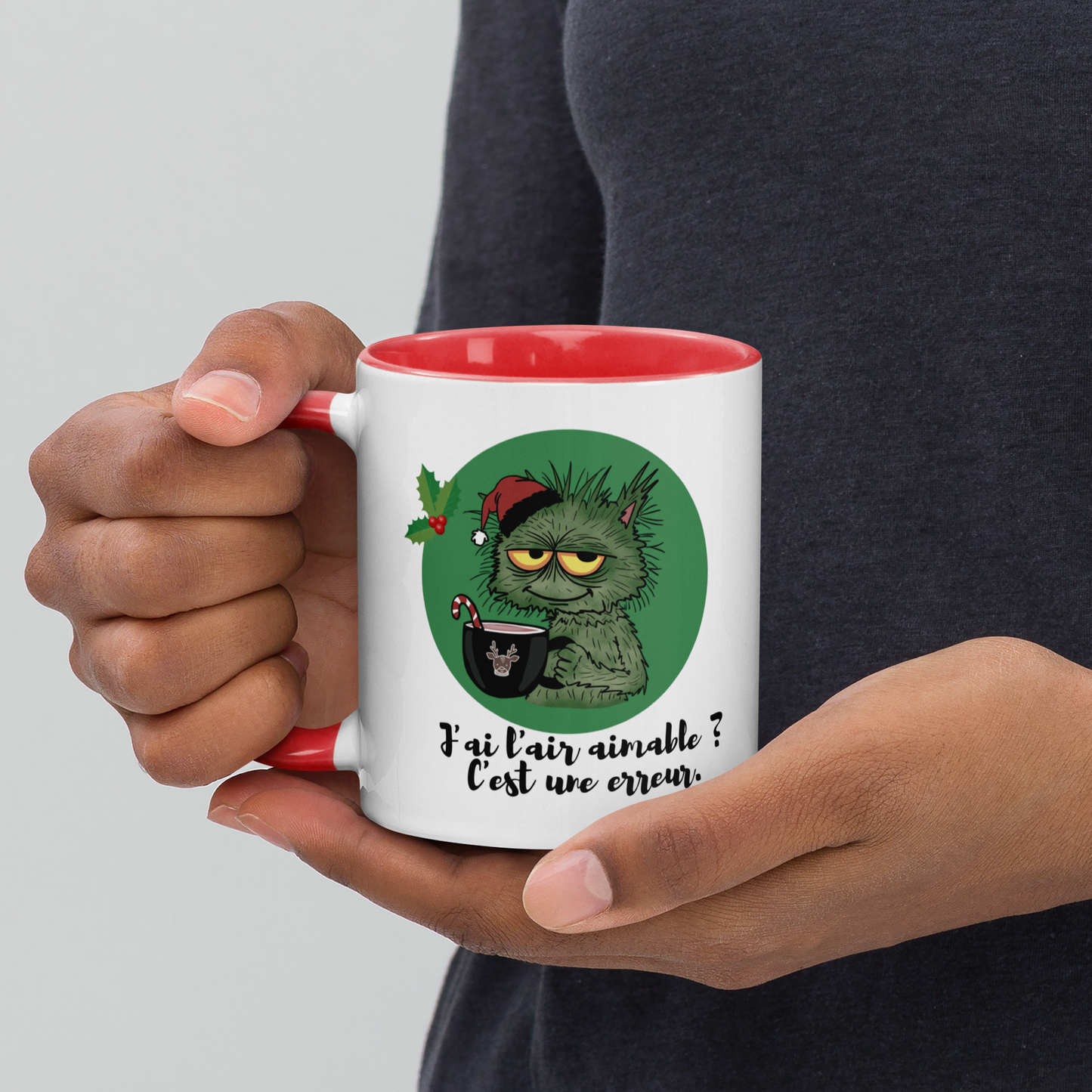 Mug Humour Grincheux – “J’ai l’air aimable ? C’est une erreur.” – Cadeau Noël Original