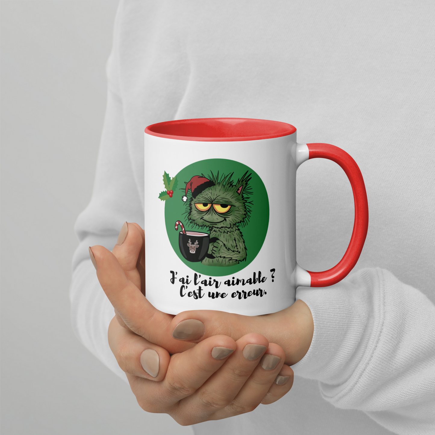 Mug Humour Grincheux – “J’ai l’air aimable ? C’est une erreur.” – Cadeau Noël Original