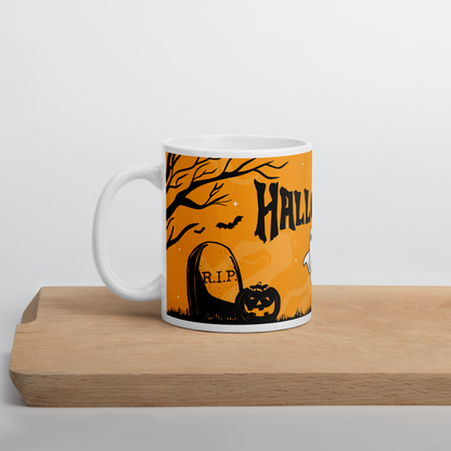 Mug Cimetière Halloween couleur orange - Décoration Effrayante | Atelier MNP