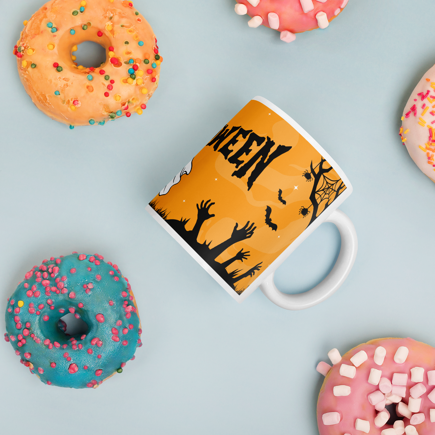 Mug Cimetière Halloween couleur orange - Décoration Effrayante | Atelier MNP