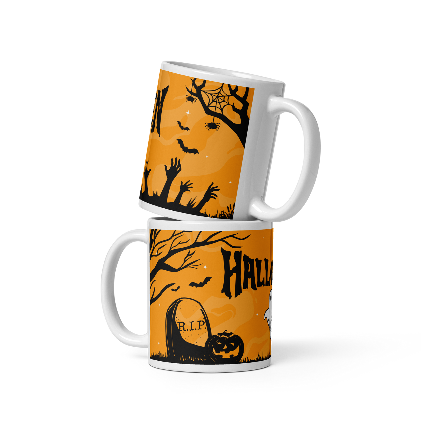 Mug Cimetière Halloween couleur orange - Décoration Effrayante | Atelier MNP