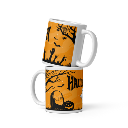 Mug Cimetière Halloween couleur orange - Décoration Effrayante | Atelier MNP