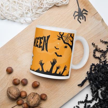 Mug Cimetière Halloween couleur orange - Décoration Effrayante | Atelier MNP