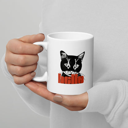 Mug Chat Noir Hello - Mug Personnalisé Premium Atelier MNP