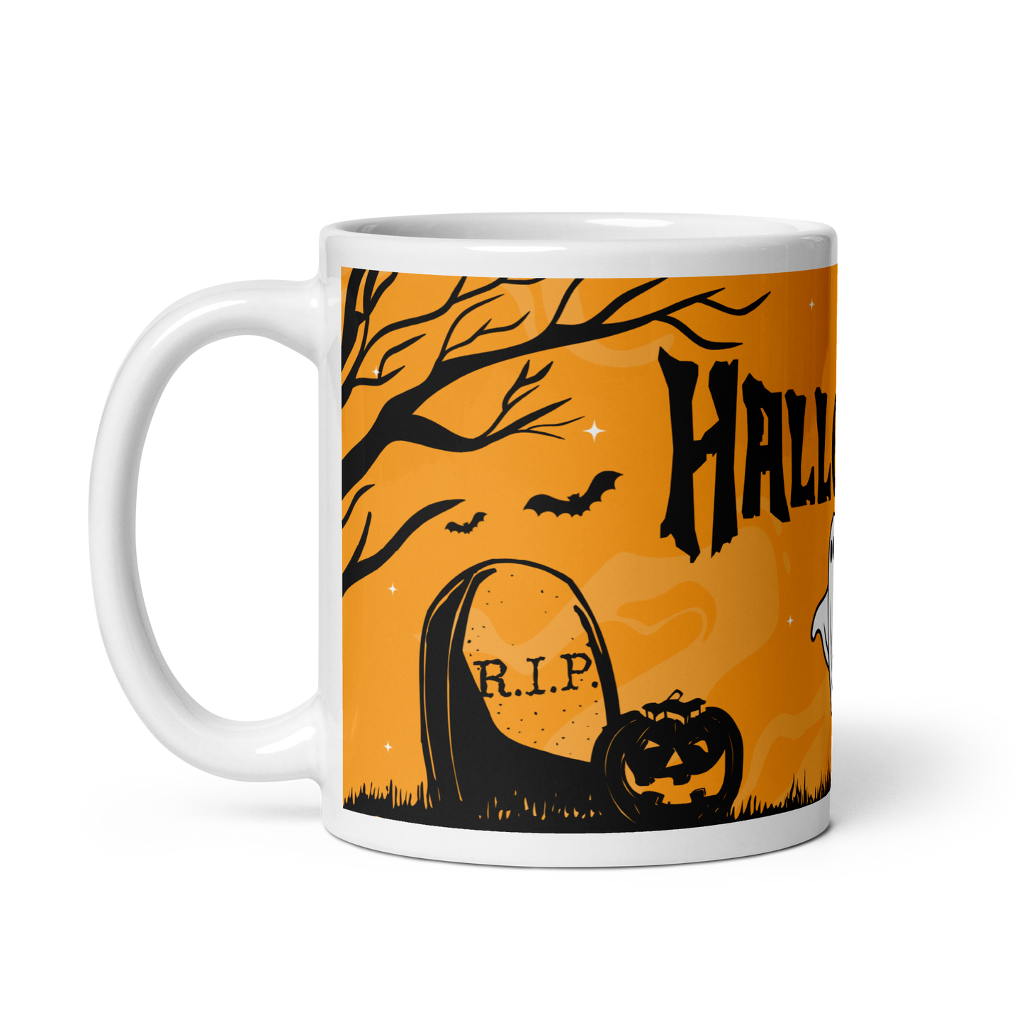 Mug Cimetière Halloween couleur orange - Décoration Effrayante | Atelier MNP