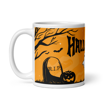 Mug Cimetière Halloween couleur orange - Décoration Effrayante | Atelier MNP
