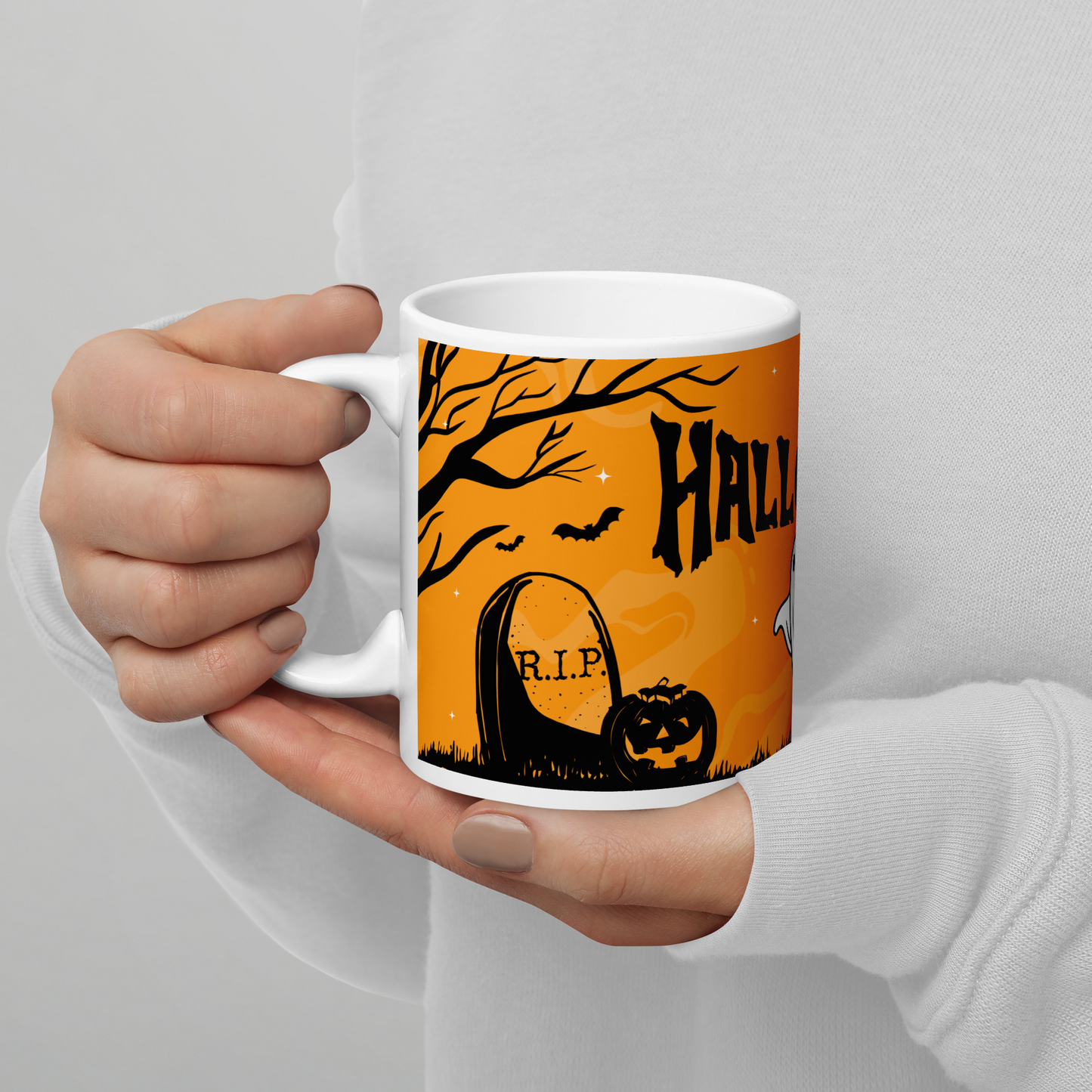 Mug Cimetière Halloween couleur orange - Décoration Effrayante | Atelier MNP