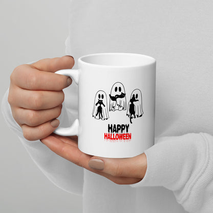 Mug Halloween 3 Fantômes et Chats Noirs - Tasse Effrayante Décoration | Atelier MNP