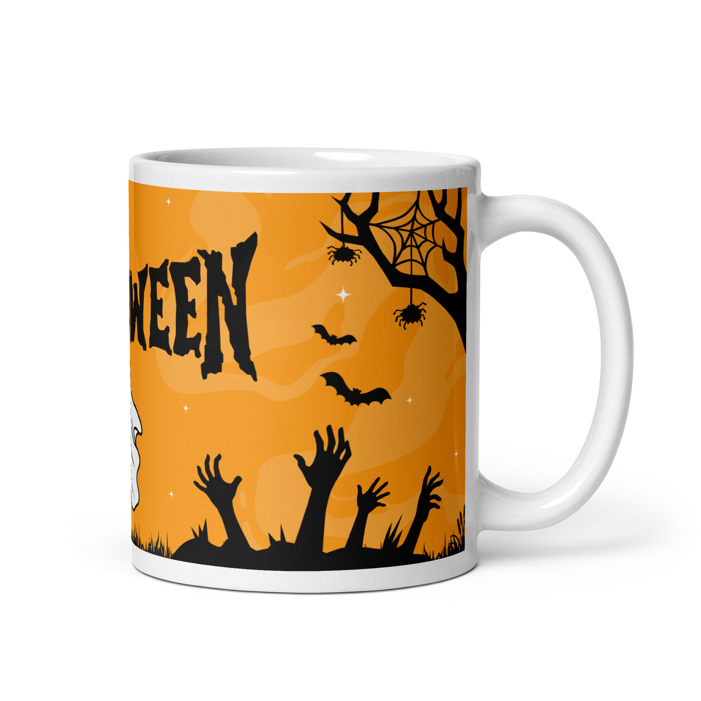 Mug Cimetière Halloween couleur orange - Décoration Effrayante | Atelier MNP
