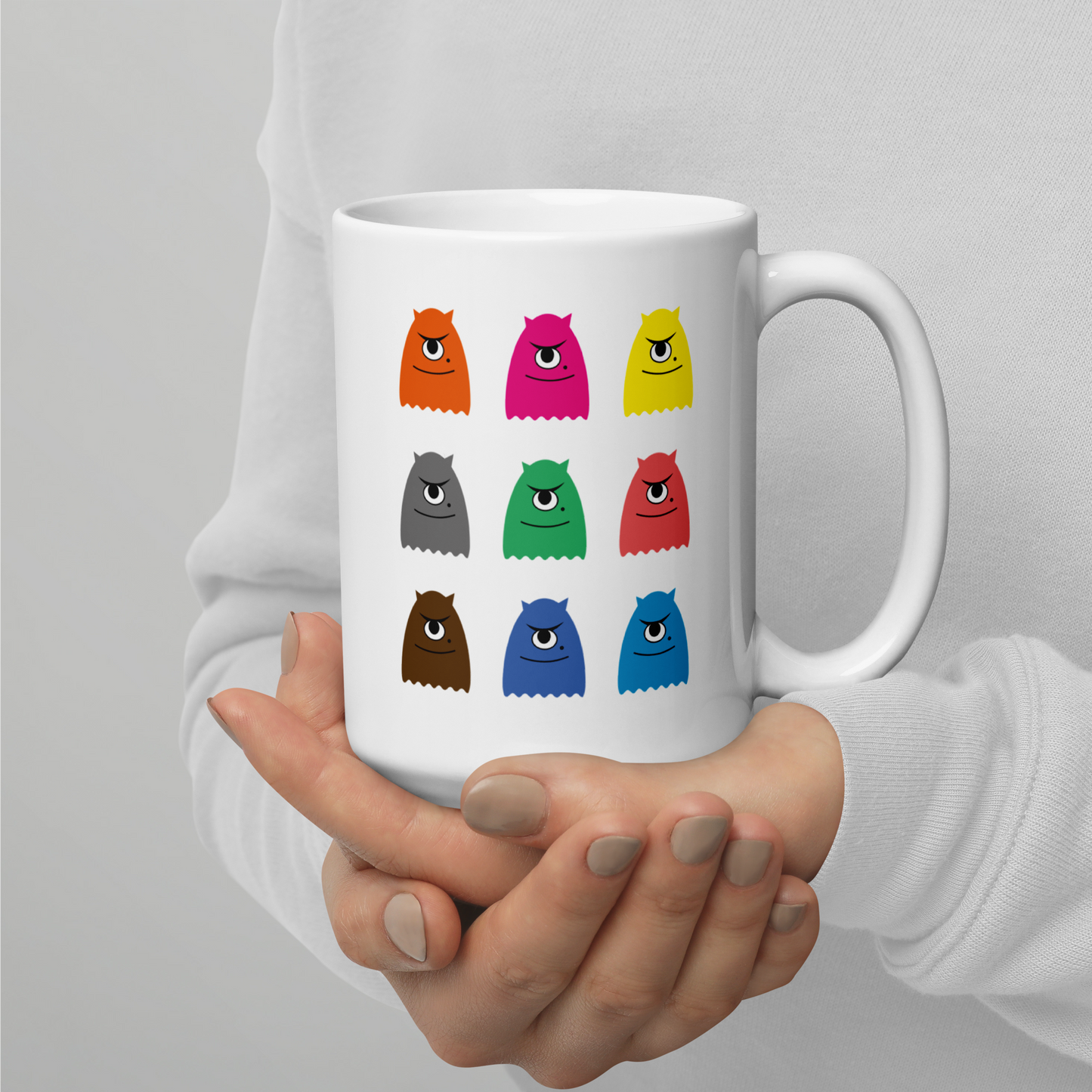 Petits Monstres en Mission : L’Invasion Colorée de la Normandie » (Grand mug de 15 oz)