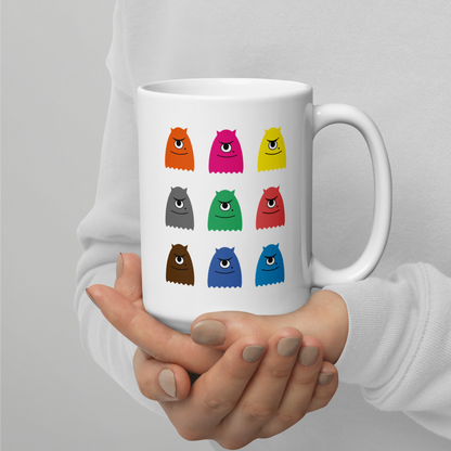 Petits Monstres en Mission : L’Invasion Colorée de la Normandie » (Grand mug de 15 oz)